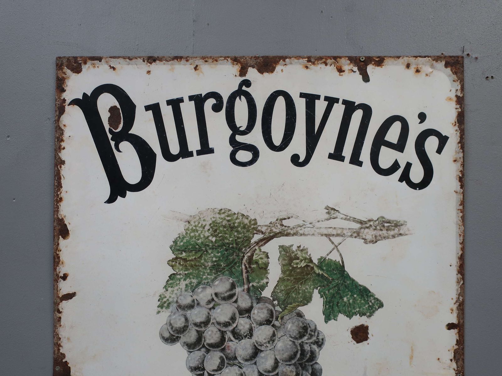 Burgoynes Wine Enamel Sign photo buy