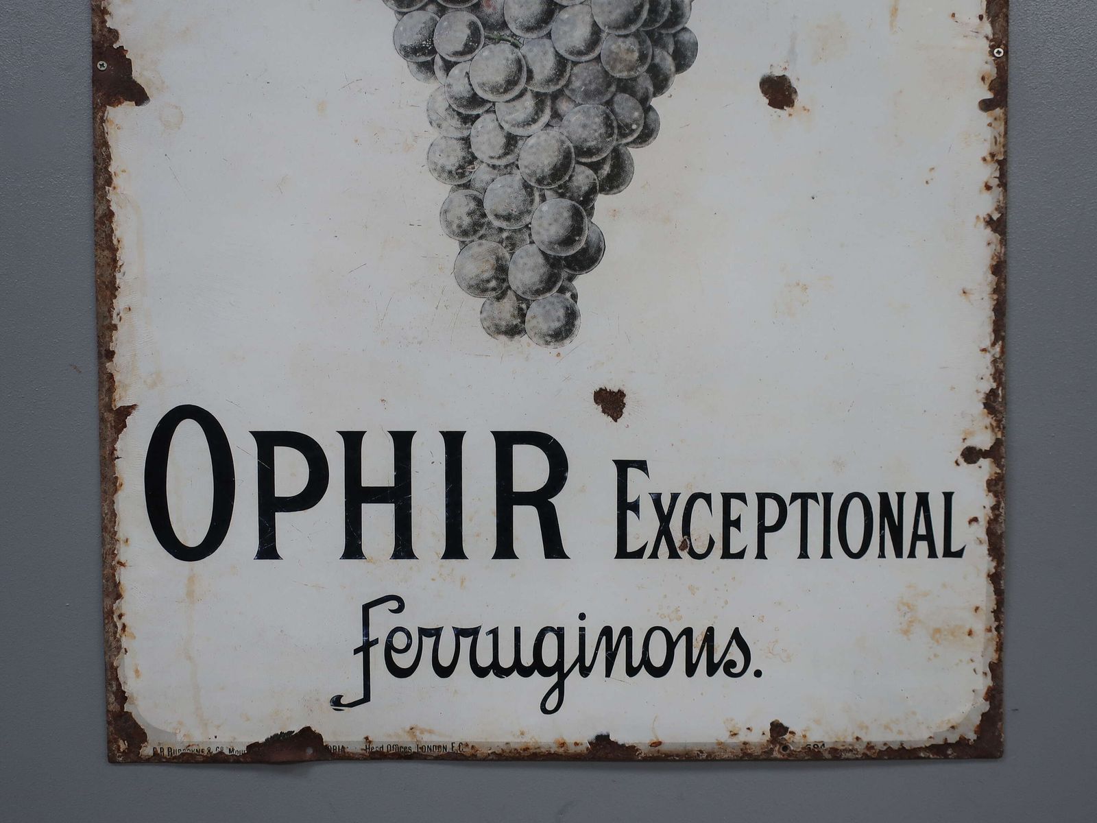 Burgoynes Wine Enamel Sign photo vintage
