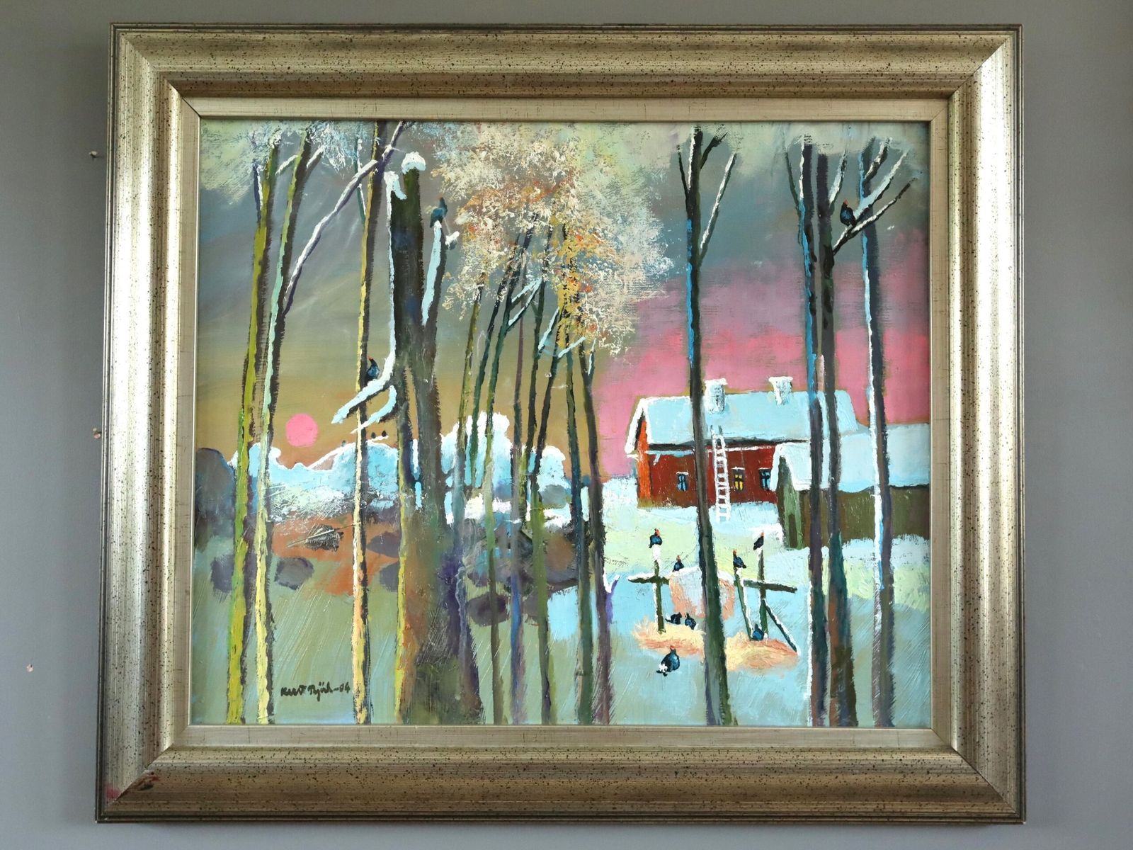 Sunset By The Pines Oil Painting