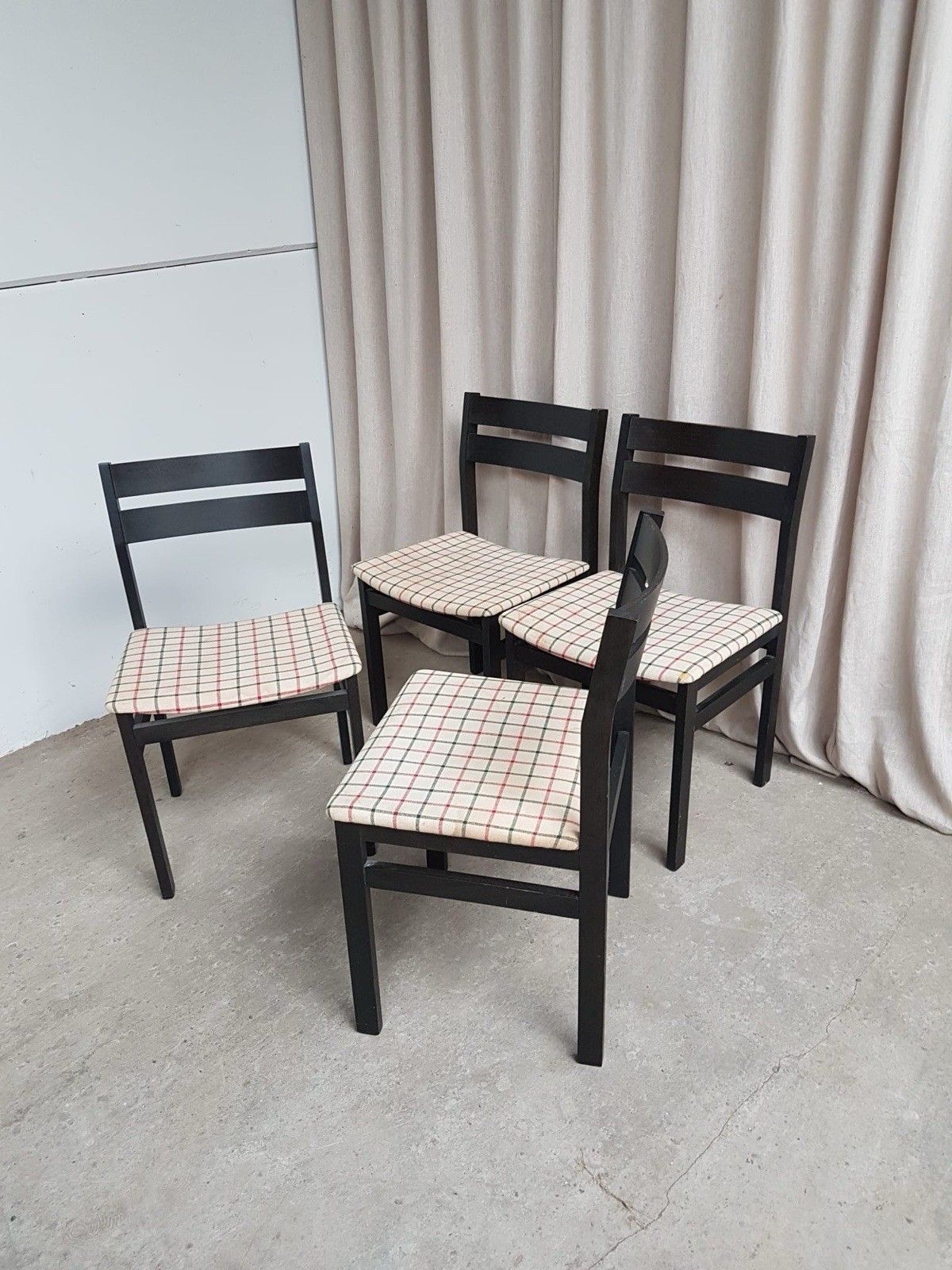 Vtg Mid Century Set Of 4 Dining Chairs Danish Scandi Retro R897 photo for sale