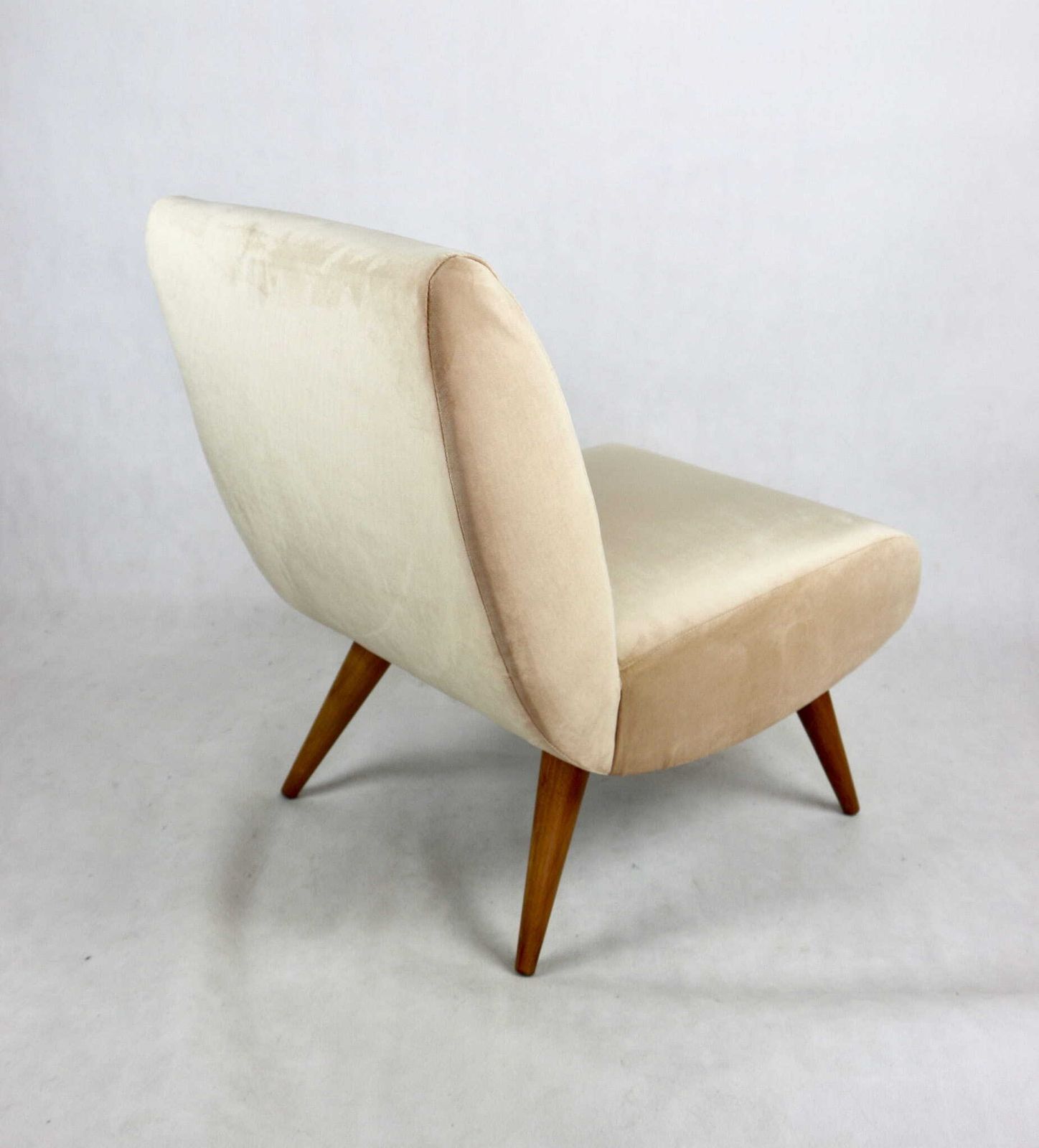 Vintage Loft Armchair 70s Beige Champagne Velvet photo buy