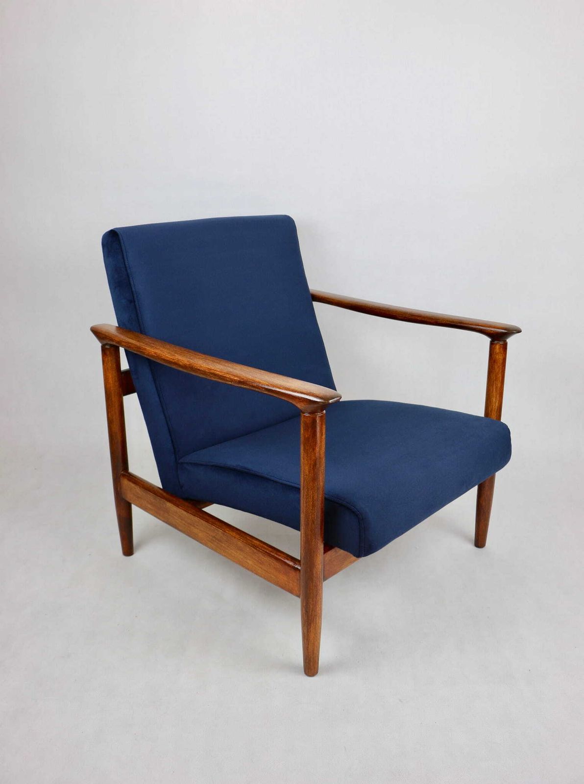 Gfm 142 Armchair, Designed By Edmund Homa From The 70s, Navy Blue   2 Pieces Available
