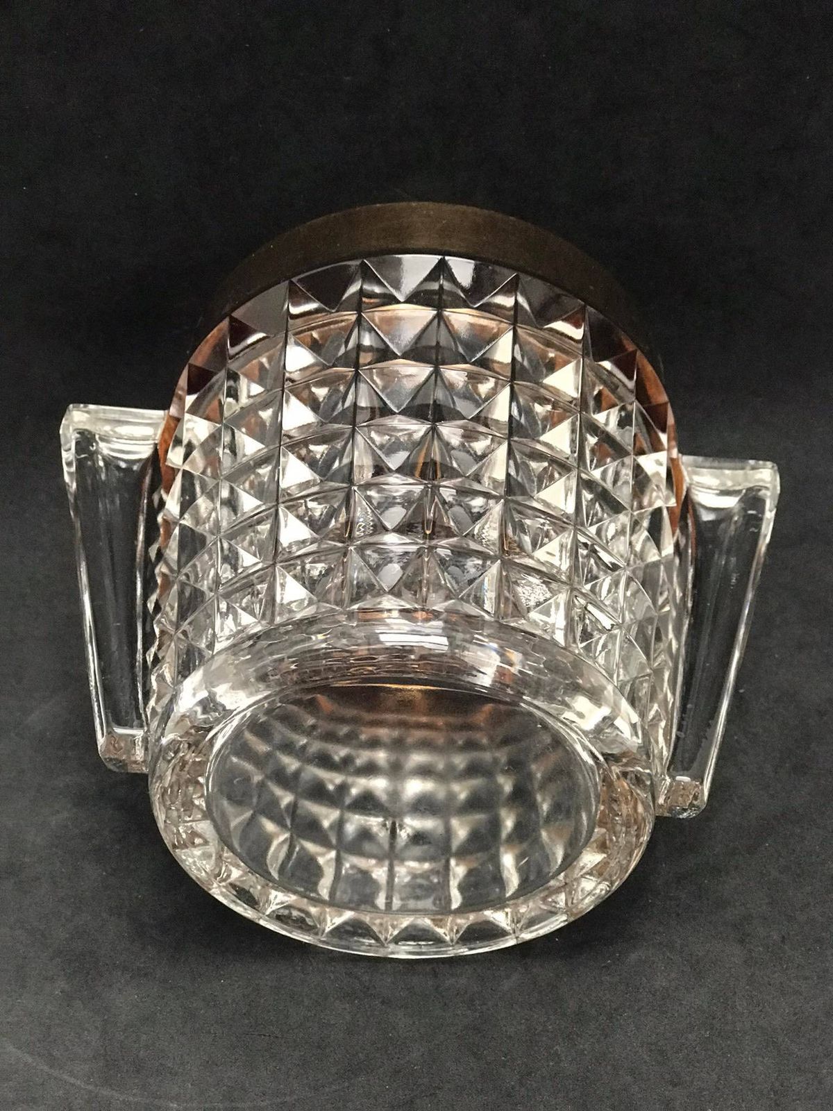 Ijsemmer Zwaar Geslepen Kristal Met Handvatten Mid Century Retro Baraccessoires, Mcm Barstyling Cadeau Voor Hem Gouden Bar photo buy