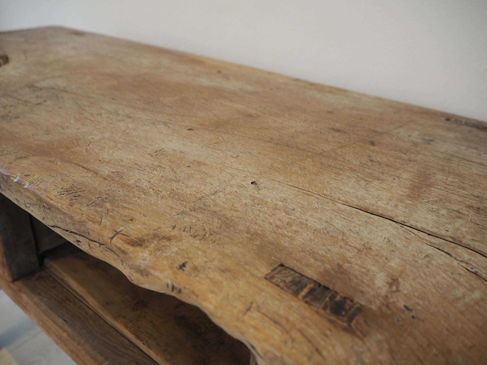 Antique Chinese Elm Wooden School Desk Circa 1850 / Original Console Table photo vinterior