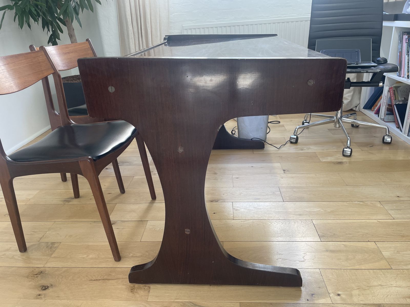 Vintage Italian Mahogany Desk, 1960s photo for sale