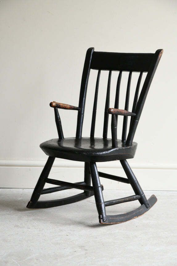 Antique Stained Childs Chair, 1800s photo furniture