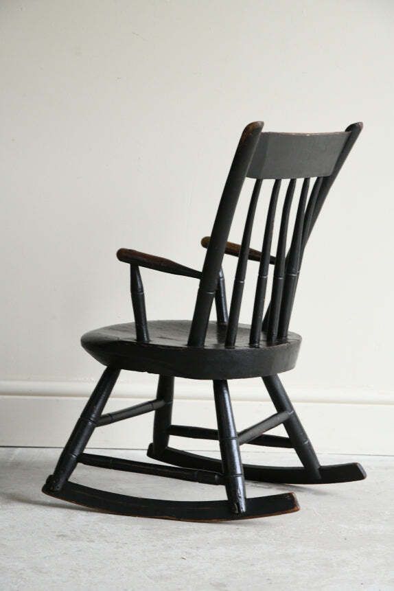 Furniture Antique Stained Childs Chair, 1800s photo