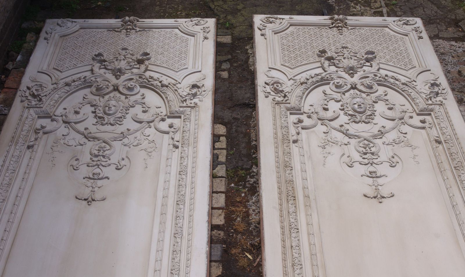 Pair Of 19th Century French Painted Decorative Boiserie Wall Panels photo furniture