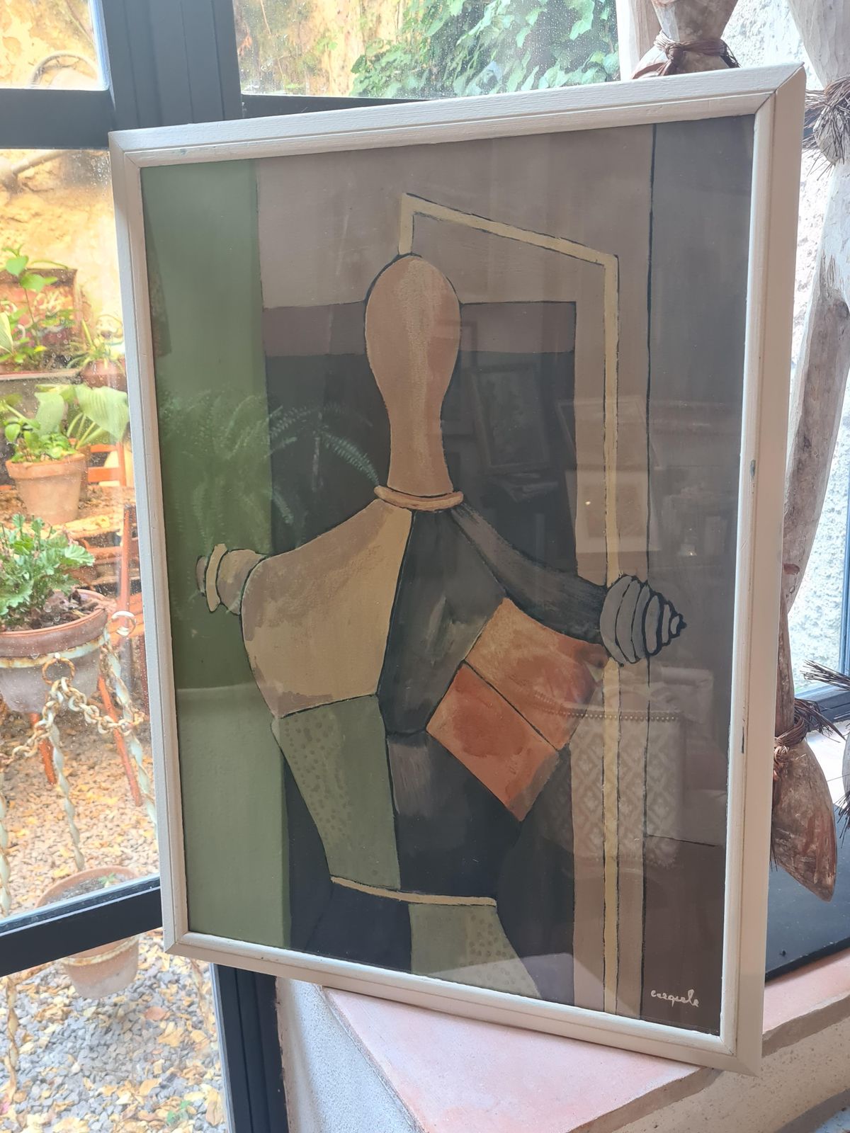 photo furniture Créqule French Cubist Oil And Acrylic On Board, Le Mannequin, After Giorgio De Chiricolate 20th Century