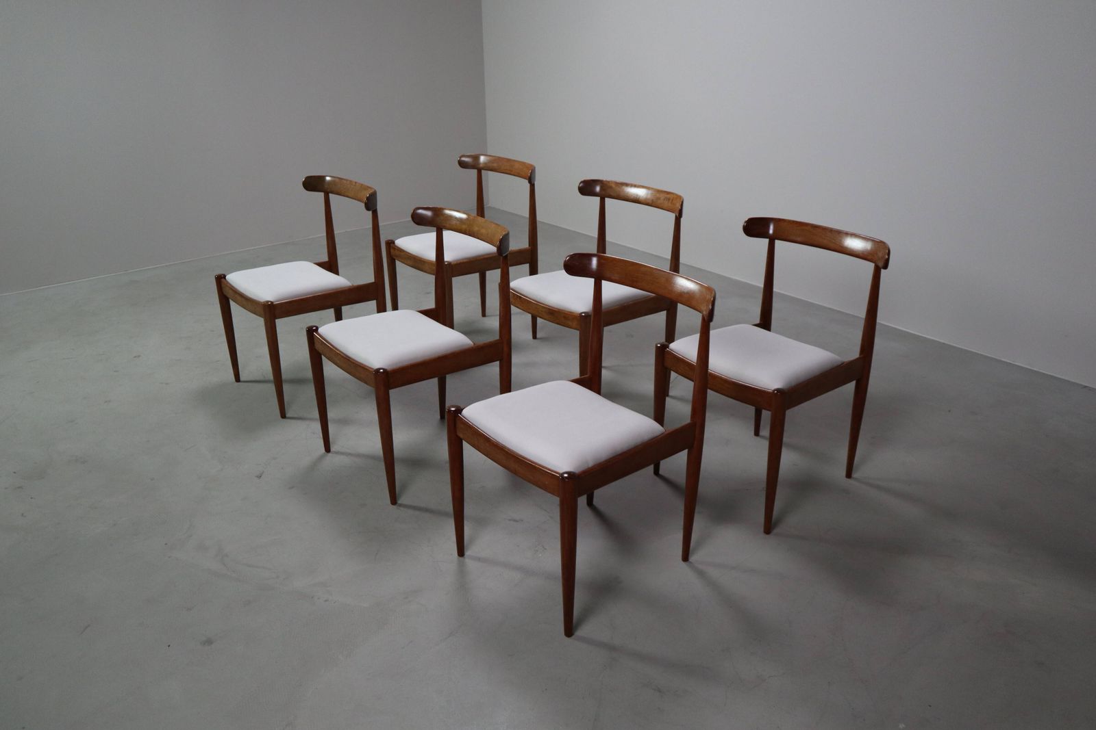 Set Of Six Alfred Hendrickx Model 500 Dining Chairs In Rosewood, photo vintage