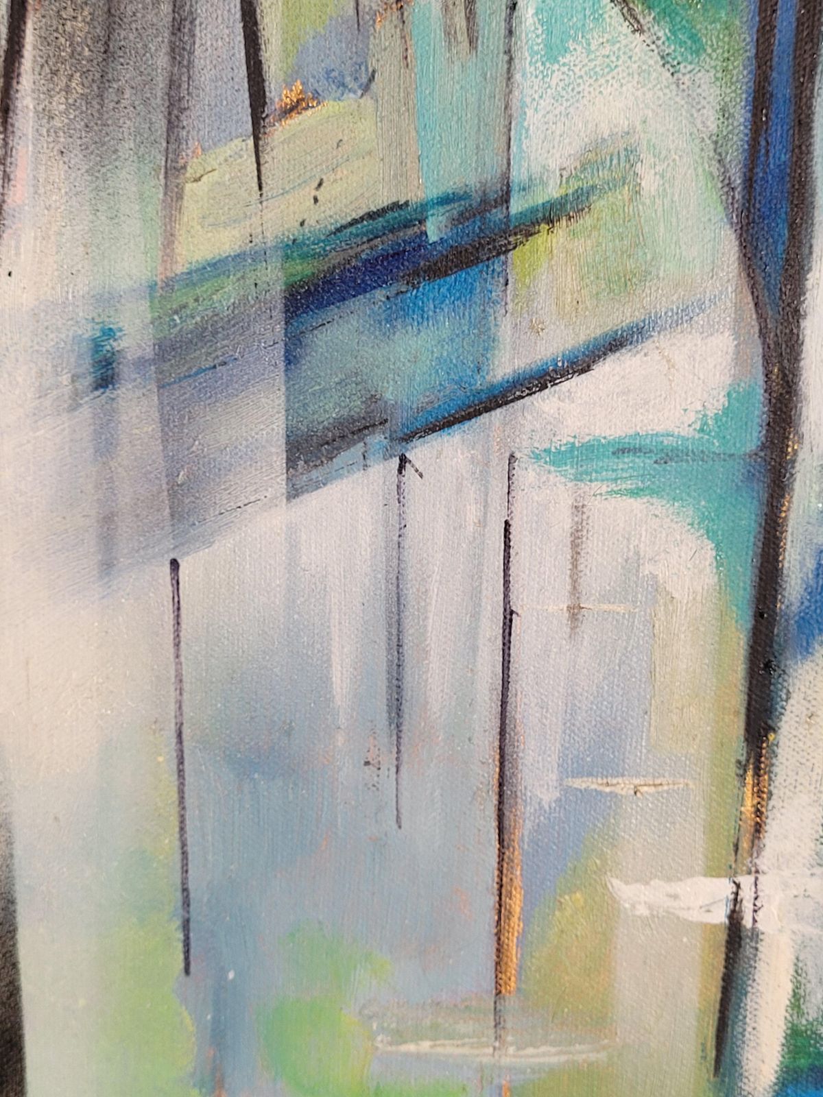 Boats In Harbour. Contemporary Cubist Acrylic On Canvas By Lombardo photo buy