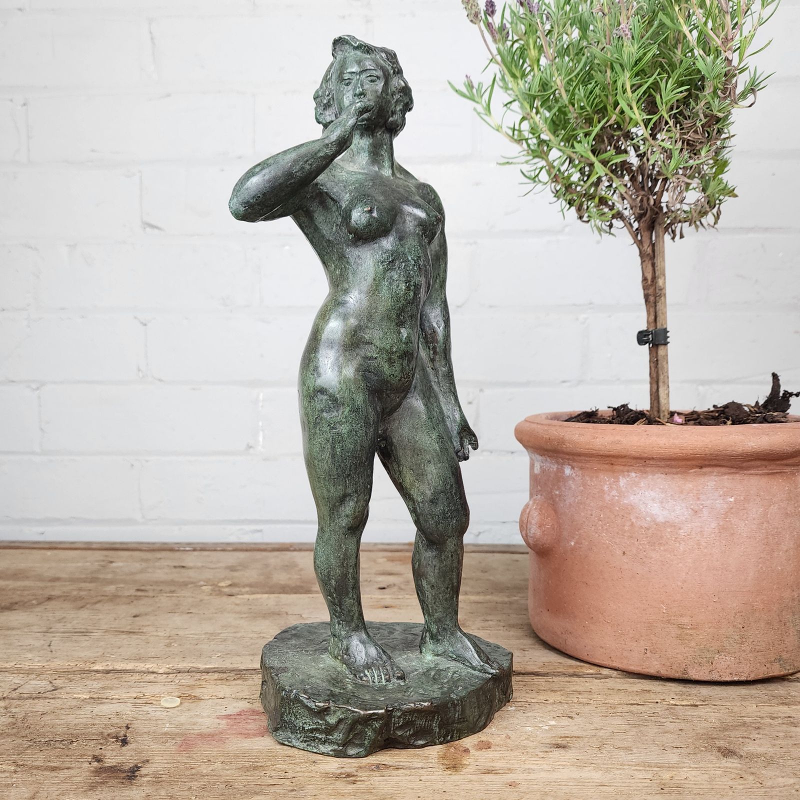 Yvonne Clergerie B.1942   Verdigris Bronze Female Study