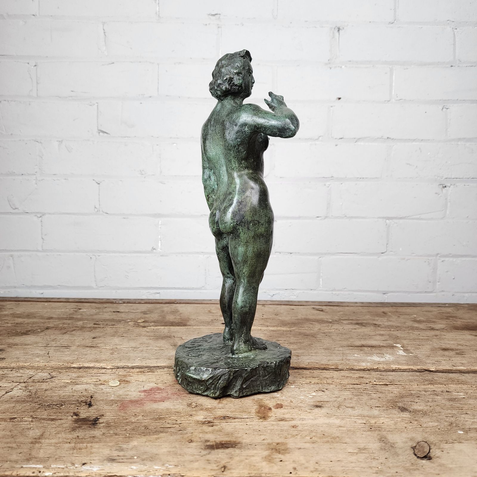 Yvonne Clergerie B.1942   Verdigris Bronze Female Study photo vintage