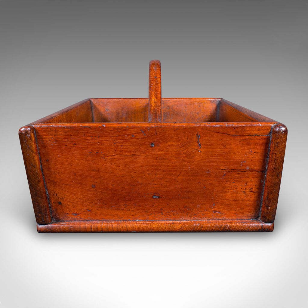 Antique Footman's Carry Tray, English, Fruitwood, Butler's Work Box, Victorian photo 925.0
