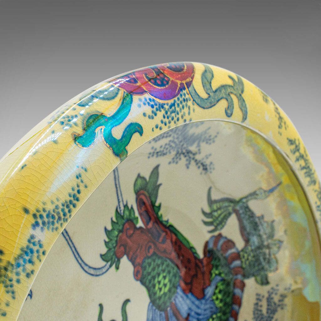 photo furniture Antique Serving Bowl, English, Ceramic, Fruit Dish, Oriental Taste, Circa 1920