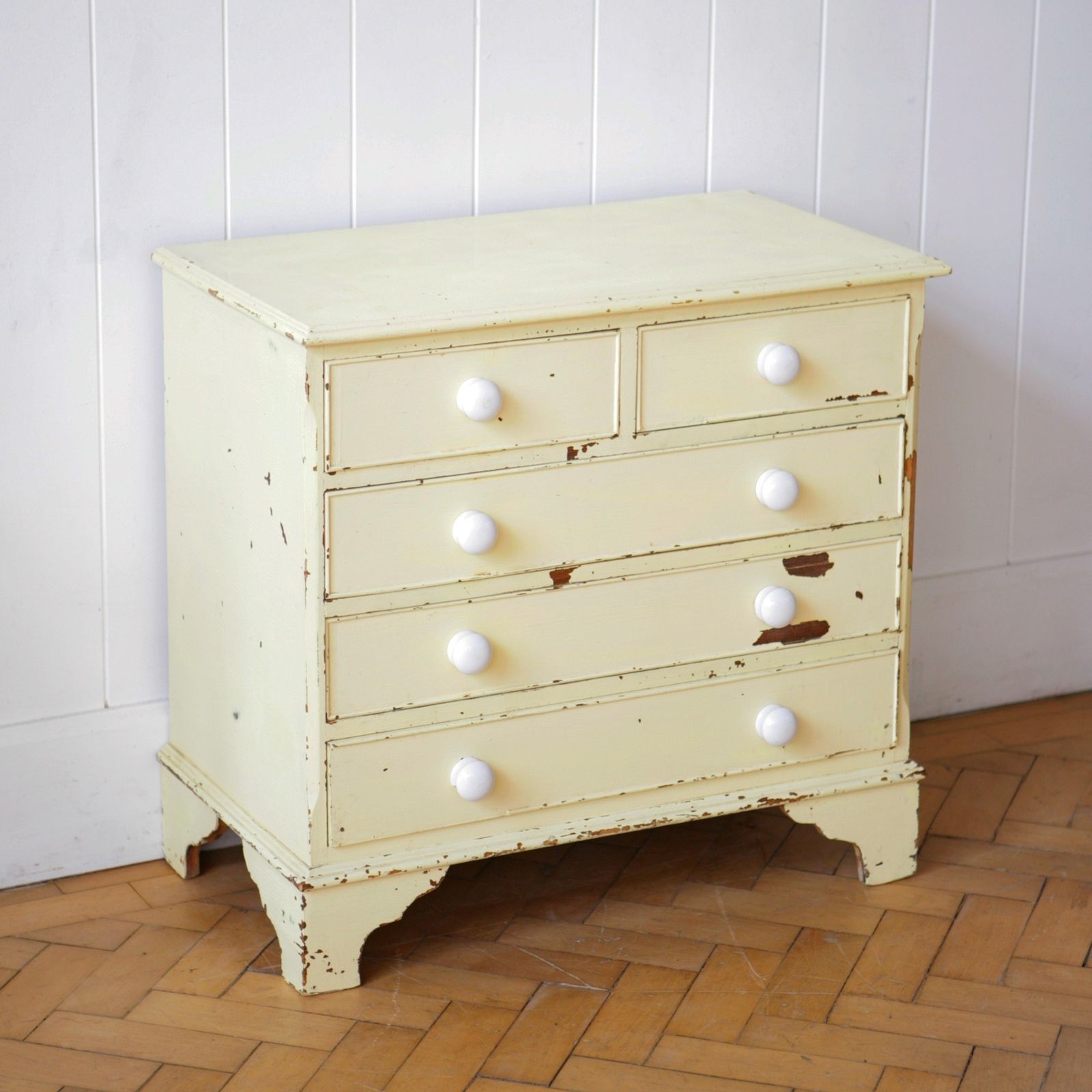 Small Painted Pine Chest Of Drawers. photo for sale