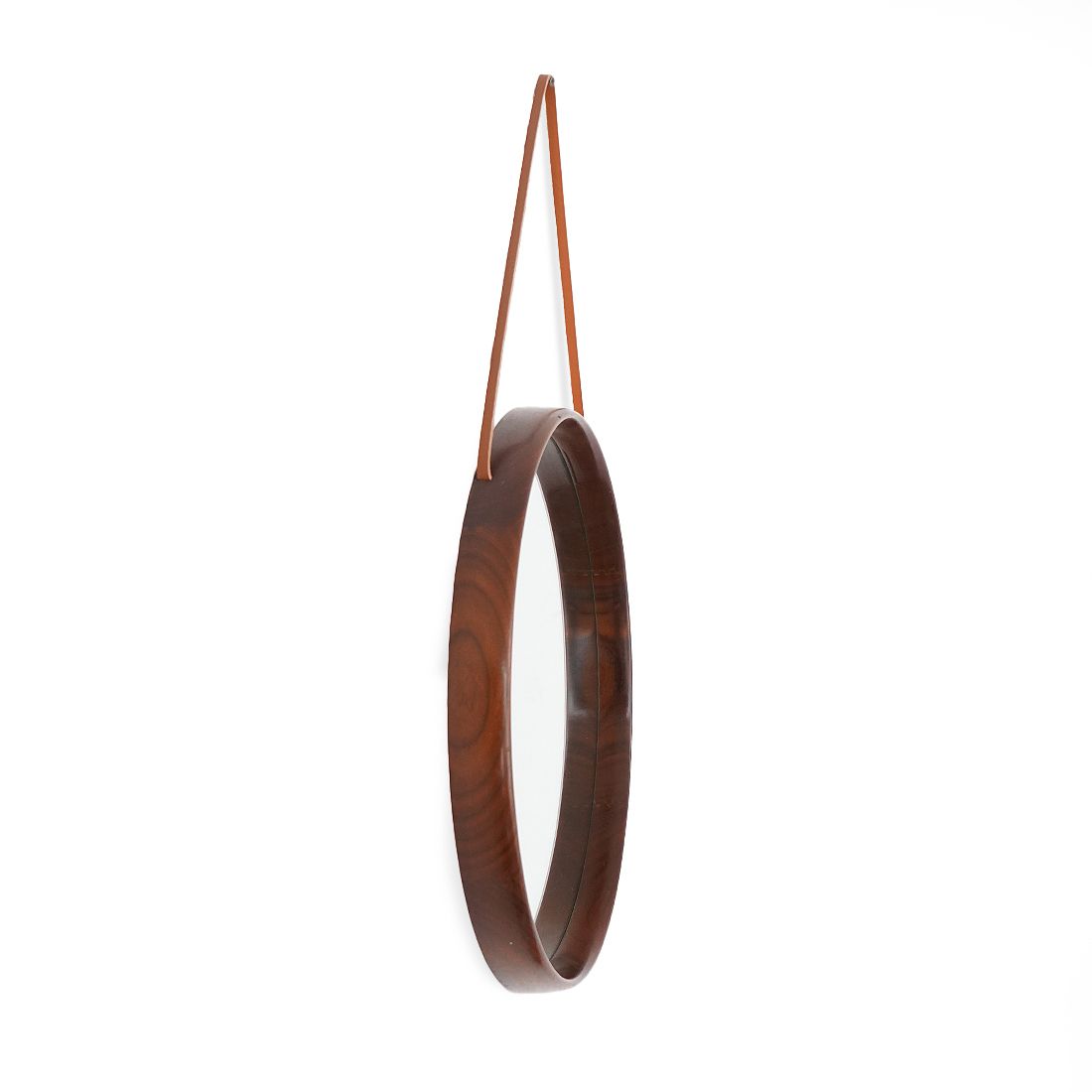 Teak Wall Mirror By Uno And Osten Kristiansson For Luxus, 1960s photo vintage
