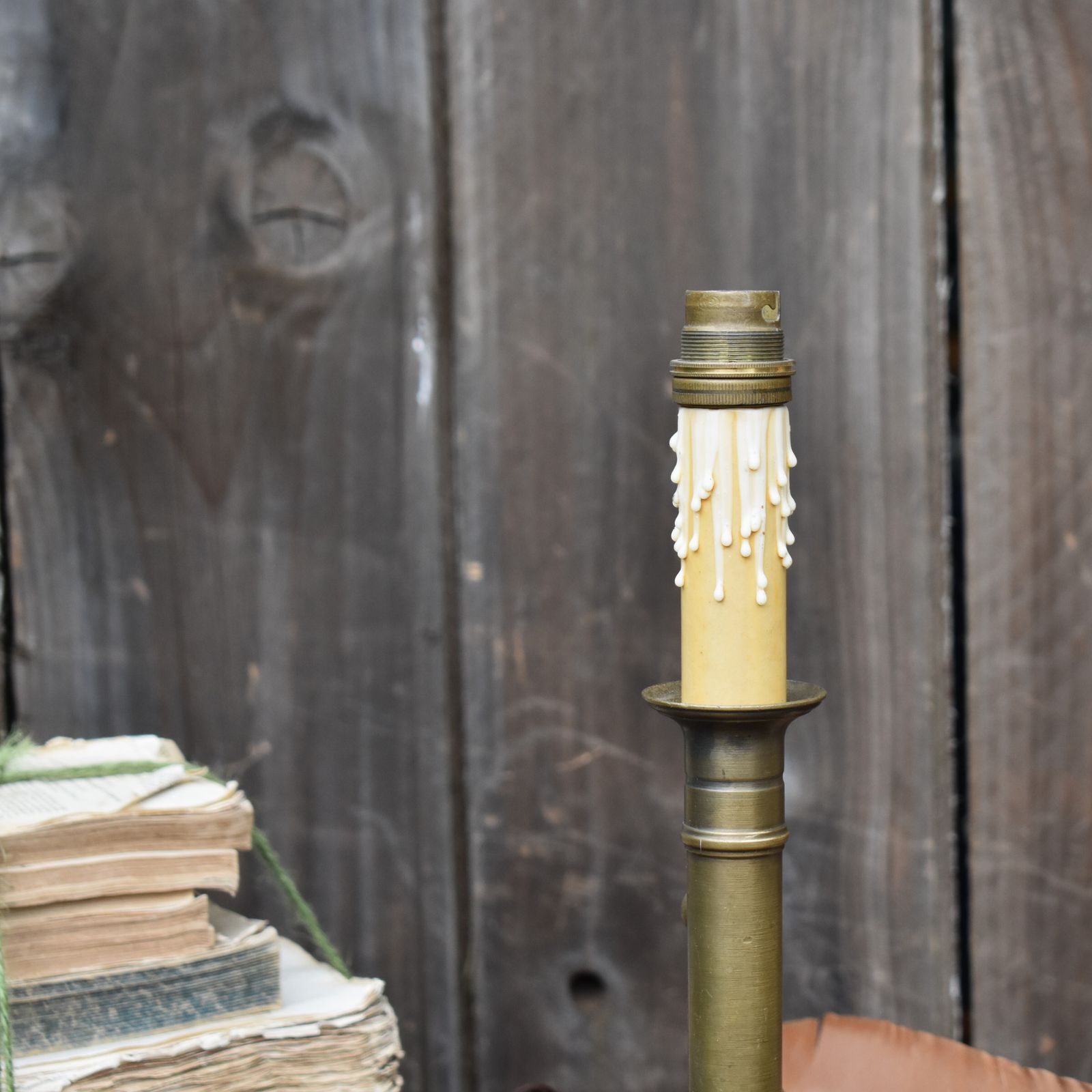 Antique Salvaged Victorian Brass Repurposed Chamberstick Converted Table Lamp photo 145.0