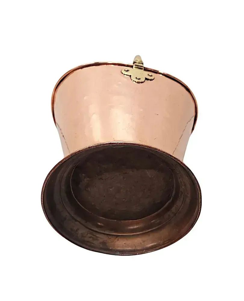 A Gorgeous 19th Century Copper Coal Bucket With Brass Handle photo vinterior
