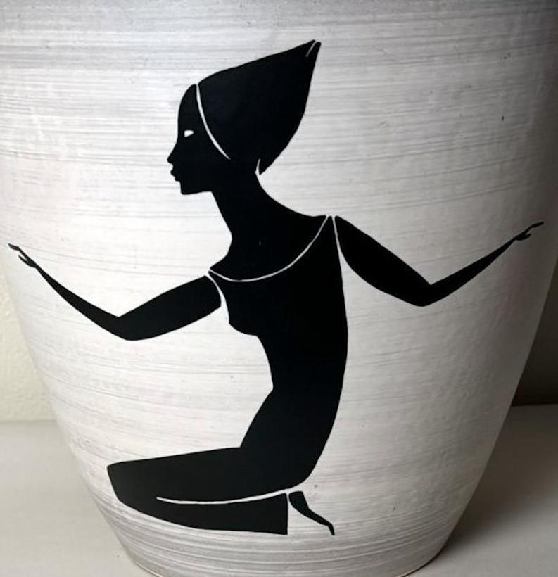 Sèvres Paul Milet  Modernist French Cachepot In Hand Painted Stoneware photo vinterior