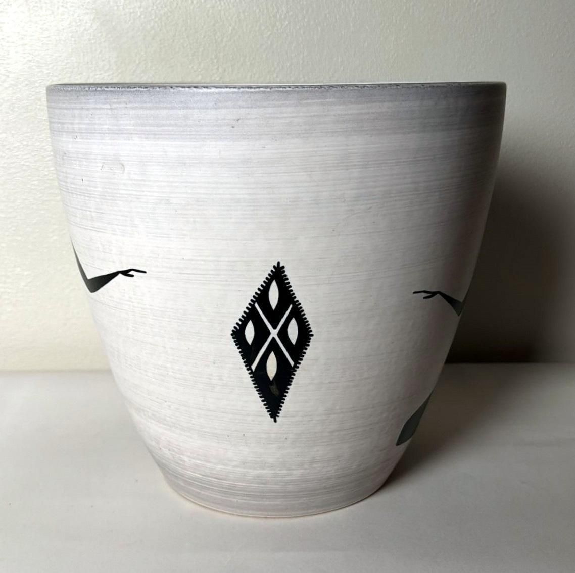 Home Decor Sèvres Paul Milet  Modernist French Cachepot In Hand Painted Stoneware photo