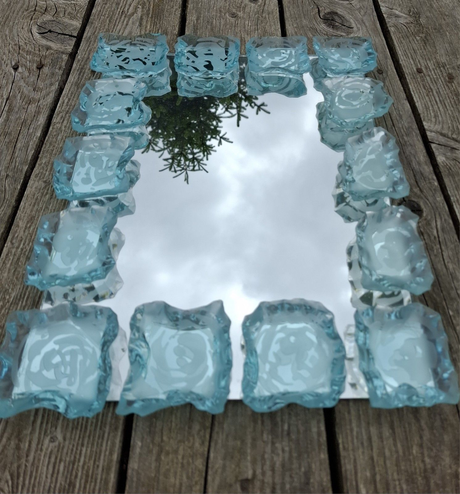 Contemporary Tim Carter Hand Made Acid Etched Glass Mirror Rutland photo furniture