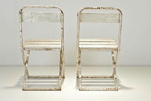 Garden Chairs In Metal By Erich Dieckmann, Germany, 1930, Set Of 2 photo for sale