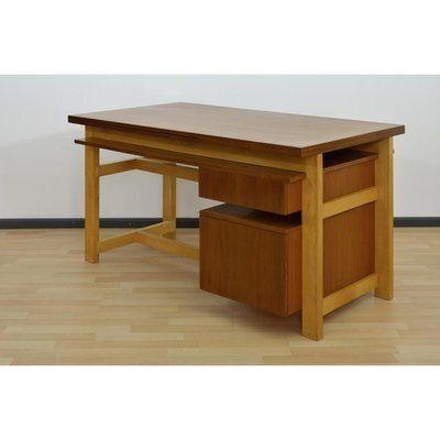 Vintage Brown Wooden Desk, Switzerland photo Furniture