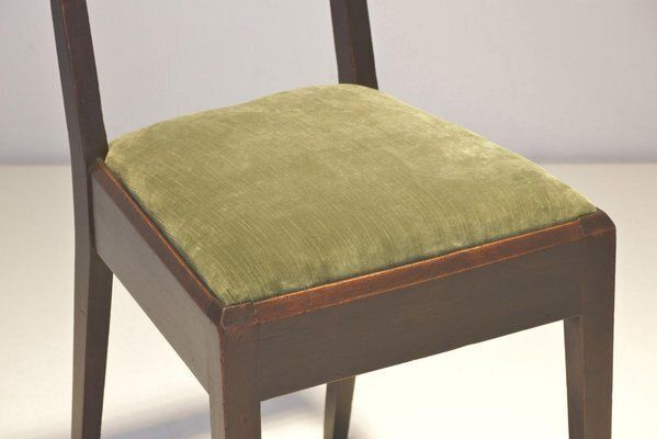 photo furniture Cubist Dining Chairs In Stained Alder Wood, Germany, 1925, Set Of 2