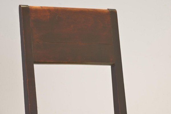 Furniture Cubist Dining Chairs In Stained Alder Wood, Germany, 1925, Set Of 2 photo