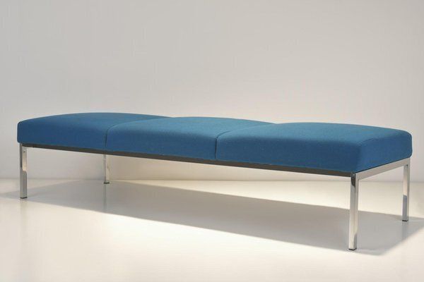 Chrome Plated Square Steel Tube Bench From Walter Knoll, Germany, 1969 photo Furniture