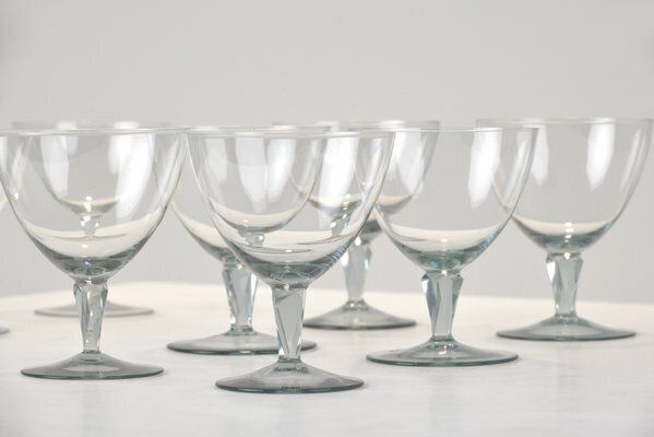 Burgundy Glasses By Wilhelm Wagenfeld For Vlg Weisswasser, Germany, 1937, Set Of 8 photo furniture