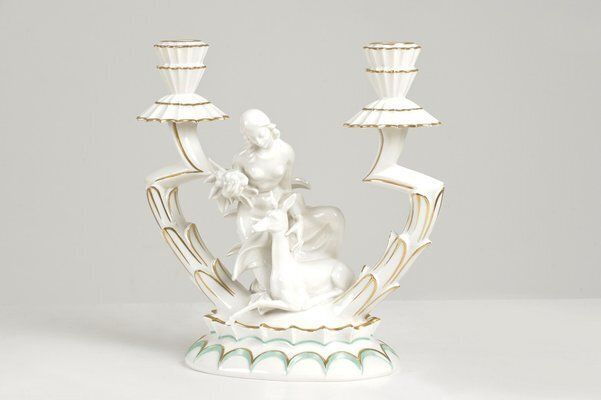 Porcelain Candleholder By Karl Tutter For Hutschenreuther, Germany, 1925 photo Home Decor