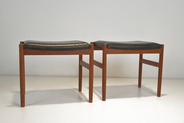 Set Of Ottomans In Teak By Hugo Frandsen For Spøettrup Stolefabrik, Denmark, 1960s photo 2406.0