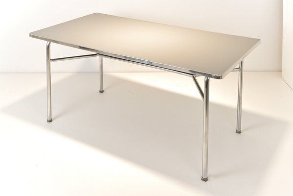 photo furniture Dining Table In Steel Tube From Mauser Works Waldeck, 1950s