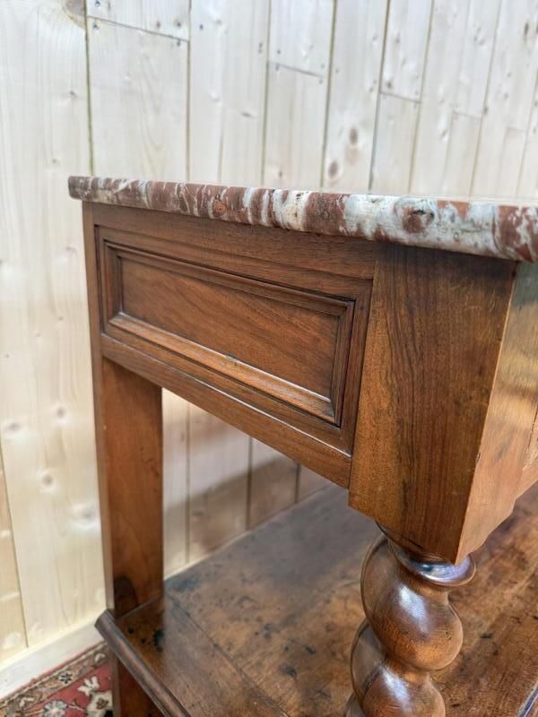 Console   Desserte De Style Louis XIII Marbre Griotte photo furniture