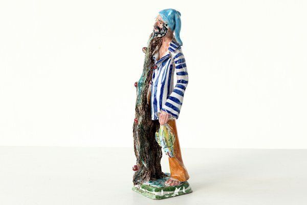 Sicilian Ceramic Fisherman Figure, 1955 photo furniture