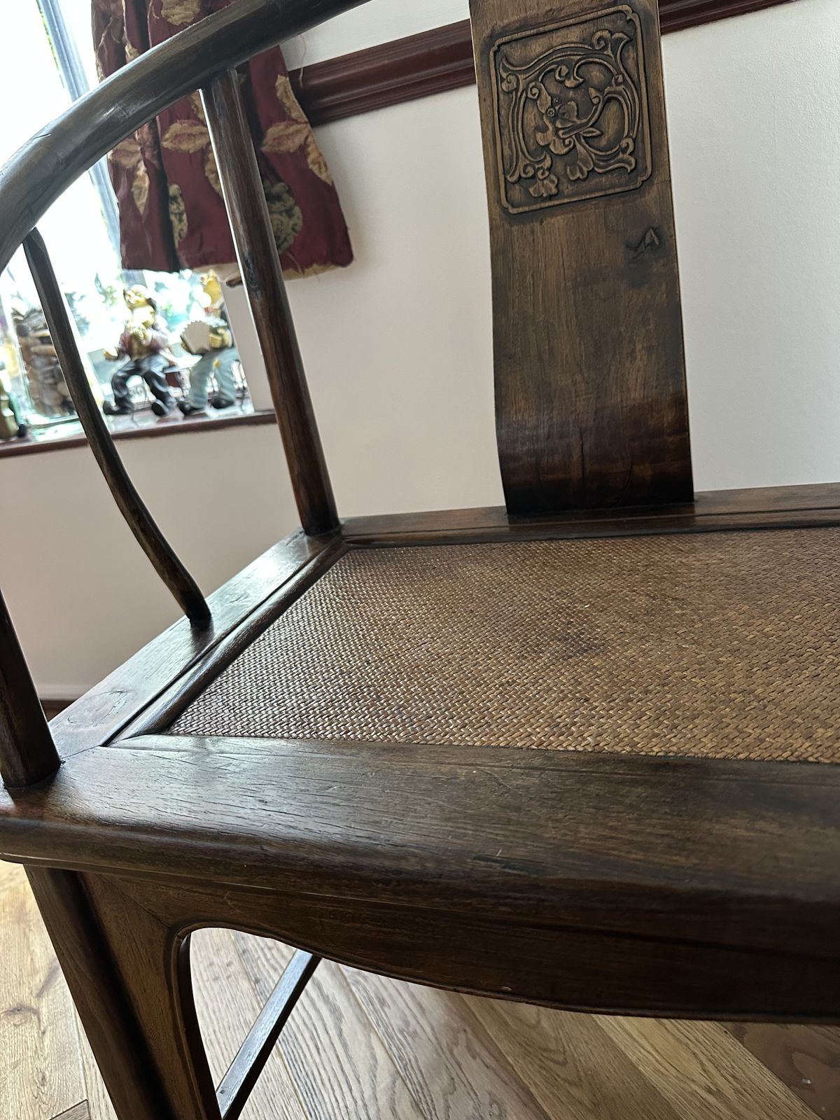 Chinese Ming Style Horseshoe Back Hardwood Chair.