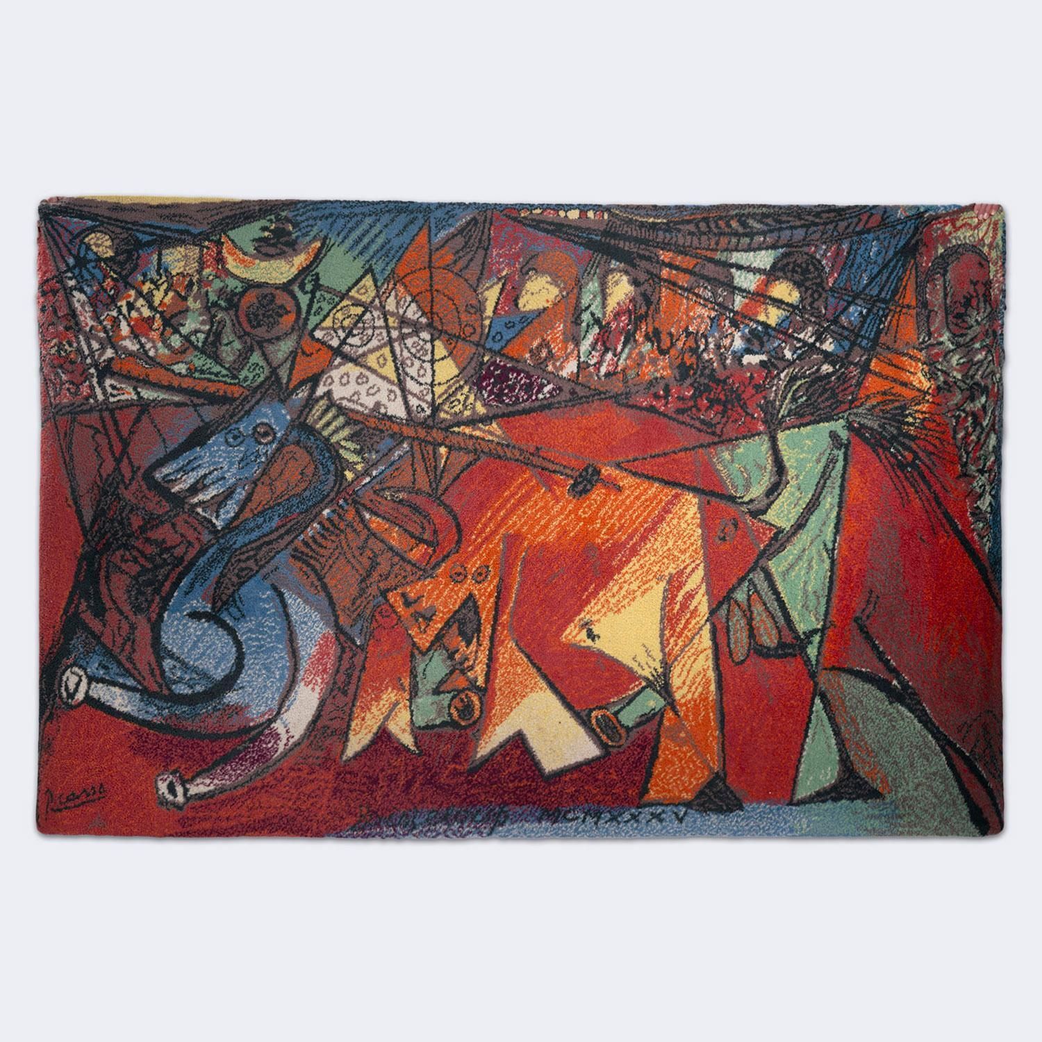 Woolen Pablo Picasso Rug “Run Of The Bulls” By Ege Axminster Carpets, Denmark photo Textiles