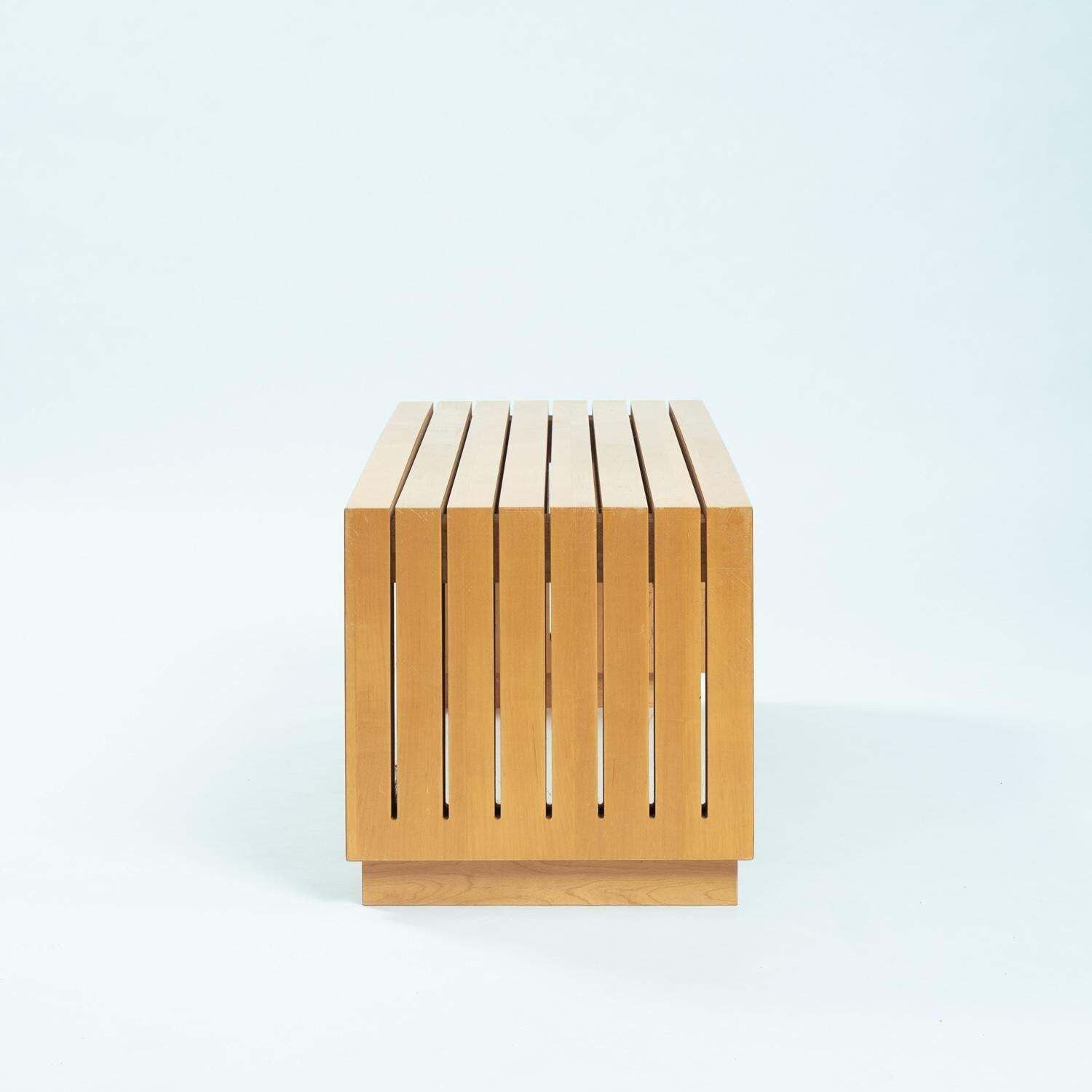 Ruud Jan Kokke Elm Wooden Slat Bench, Dutch Design 1980s photo for sale