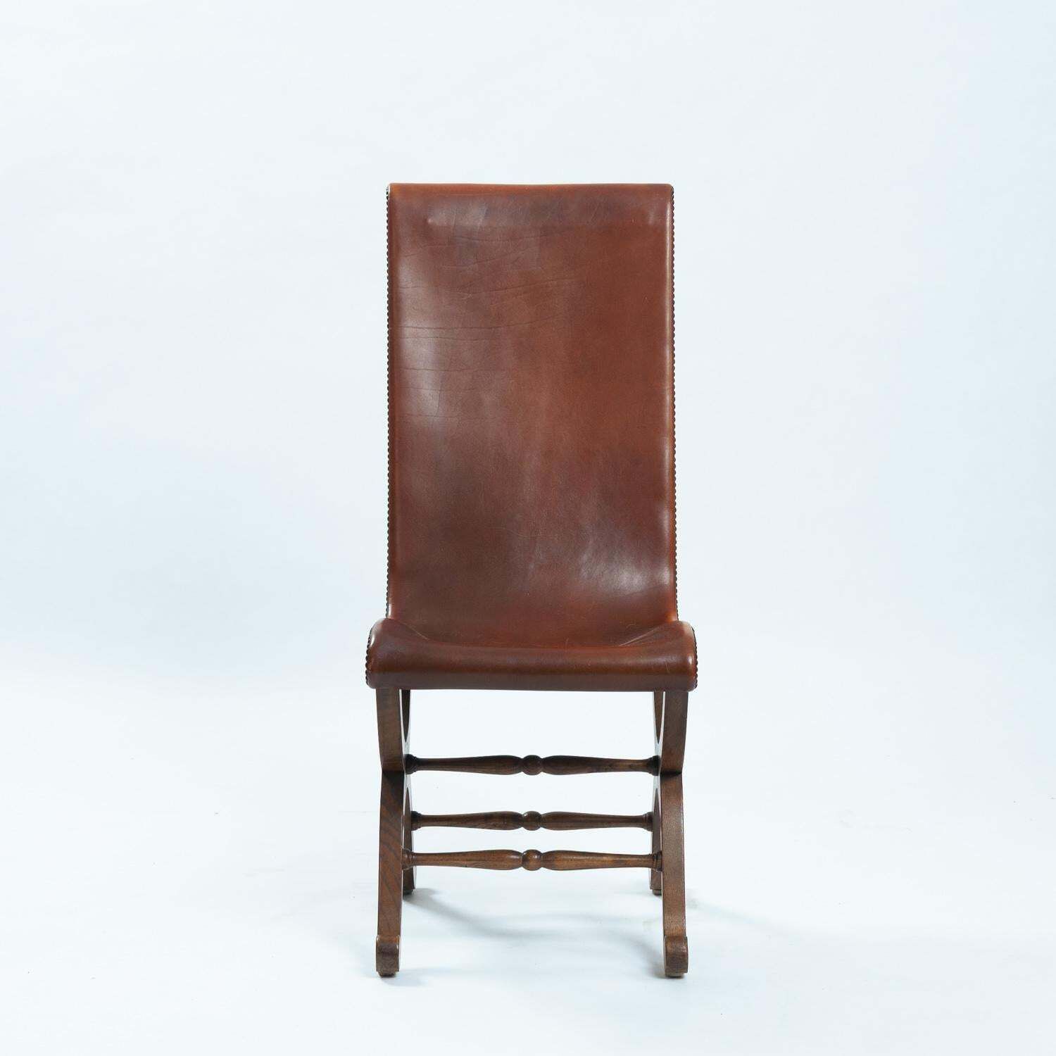 Pierre Lottier Brown Spanish Slipper Chairs By Almazan, 1950s photo furniture