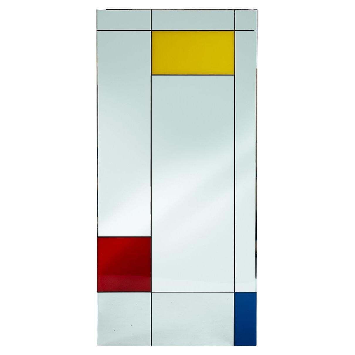 Rare Piet Mondriaan Square Wall Mirror By Rimadesio  Italy, 1980s
