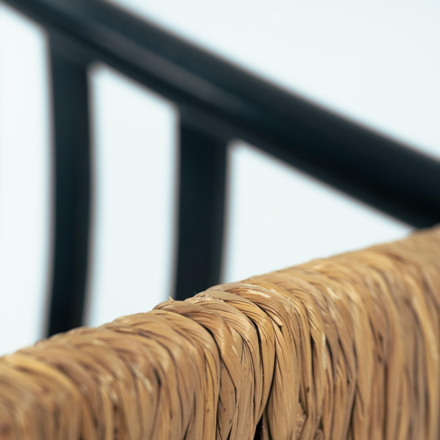 501.0 Chiavari Italian Gio Ponti Style Ebonised Straw Highback Chair, 1950s photo