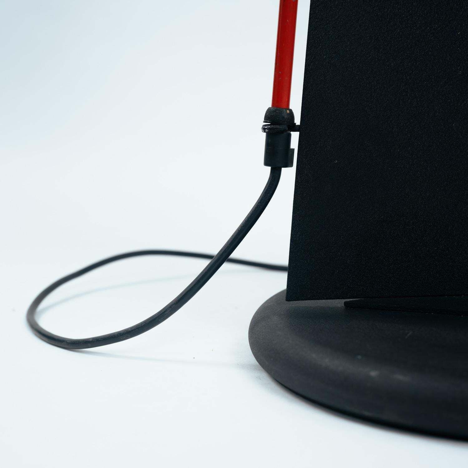 Lighting Postmodern Red Black White Floor Lamp, Xl, Neukro Menden, Memphis Germany 1980s photo