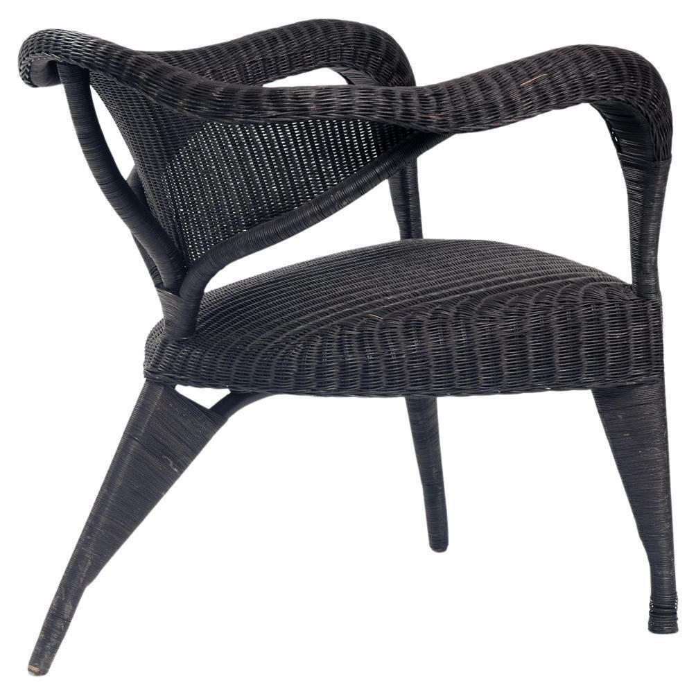 Scultural Organic Tripod Rattan Armchair, 2, 1980s photo furniture