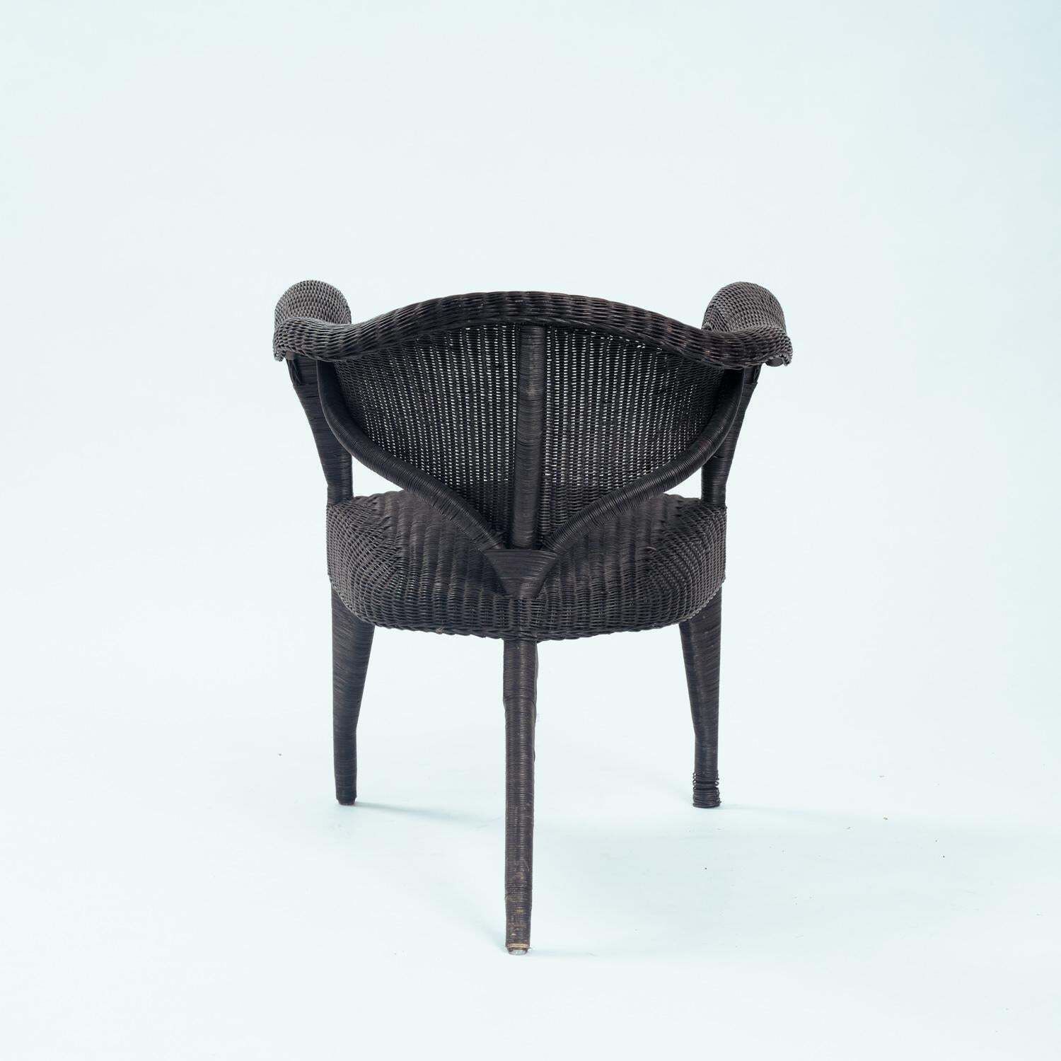 Scultural Organic Tripod Rattan Armchair, 2, 1980s photo Furniture