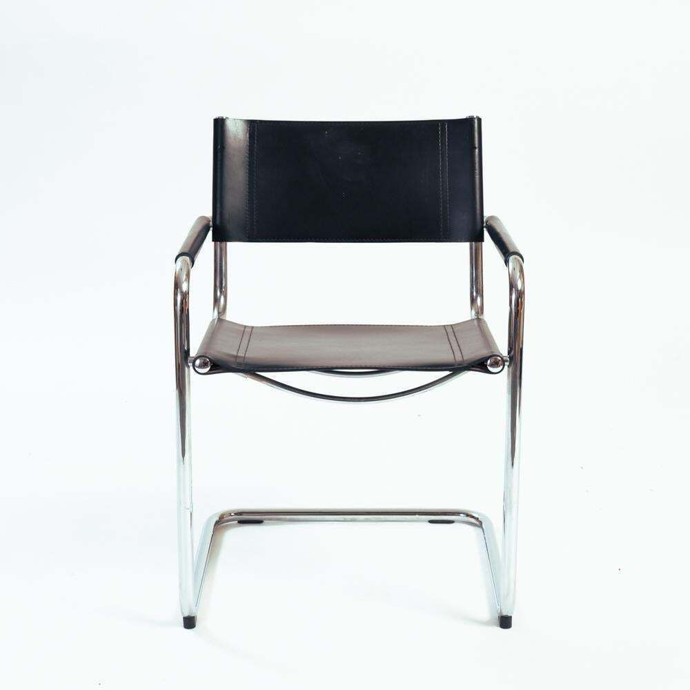 Mg5 S34 Bauhaus Mart Stam, Marcel Breuer Cantilever Black Leather Chair photo for sale