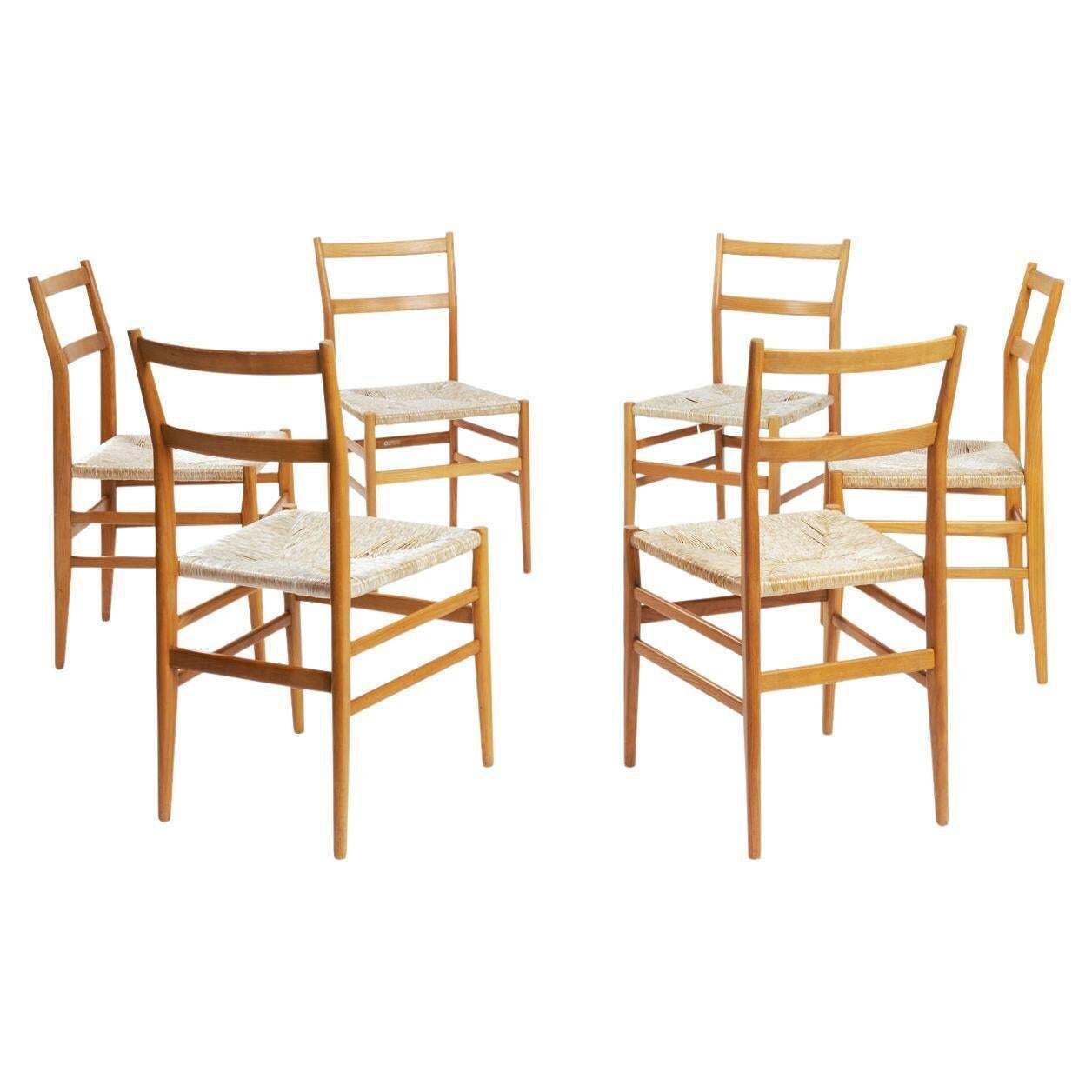 Gio Ponti Leggera Dining Chairs Cassina, Set Of 6, Italy, 1956 photo furniture