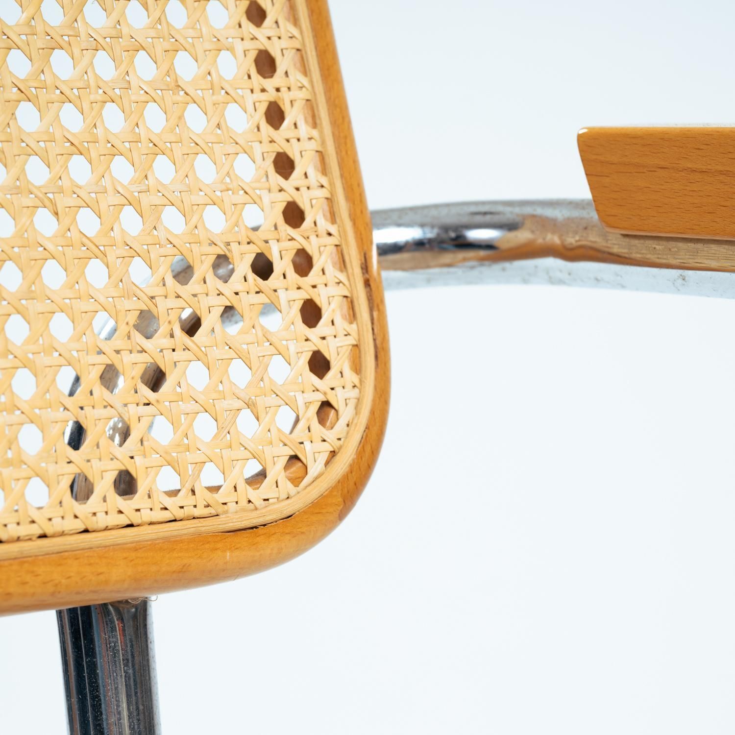 photo furniture Cesca B64 Bauhaus Wicker Chairs, In The Style Of Marcel Breuer, Stackable, 4