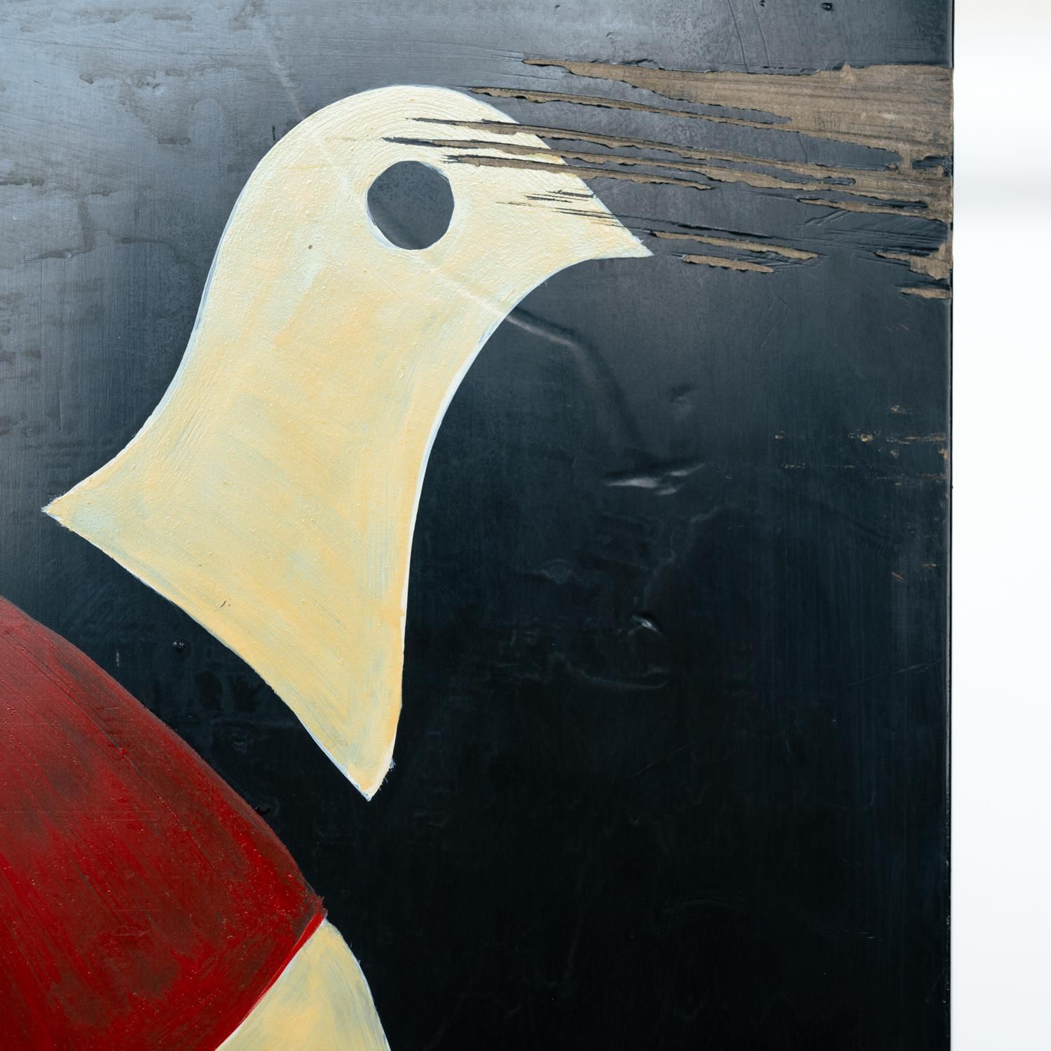 photo for sale Room Divider In Art Deco Style With Birds, Geometric Patterns, Red, Yellow, Blue